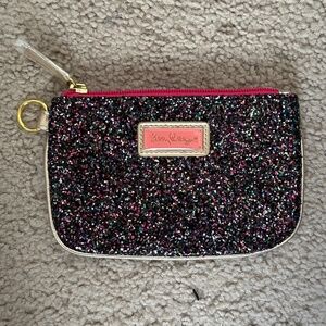 Lilly Pulitzer Sparkle Wristlet Mini Glitter Zip Pouch New without Tags 5X7